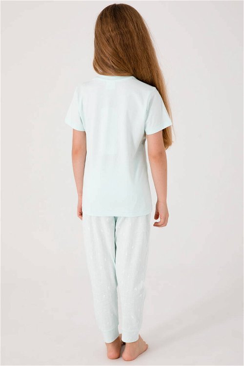 Rolypoly Gift Yeşil Kız Çocuk Kısa Kol Pijama Takım