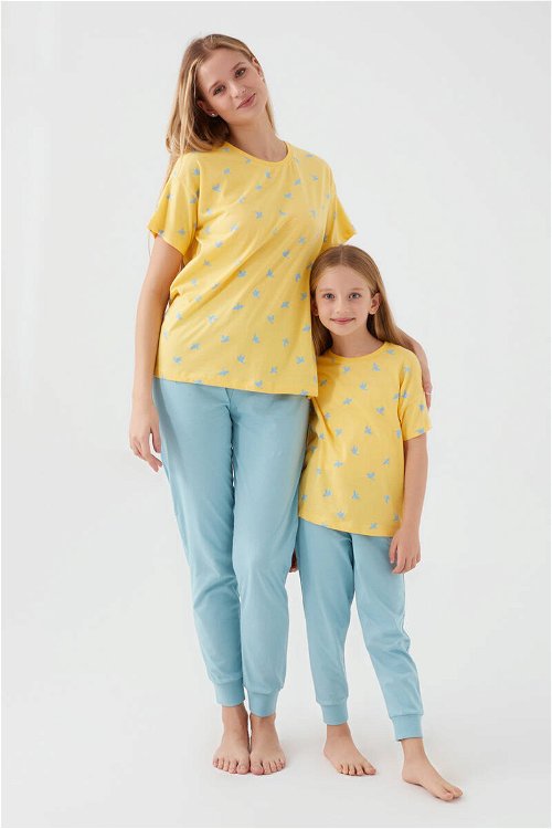 Rolypoly Flying Sarı Kız Çocuk Kısa Kol Pijama Takım