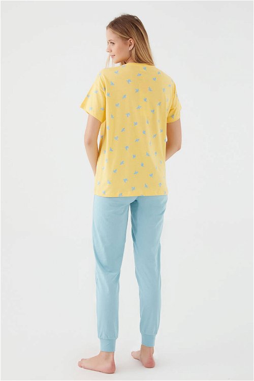 Rolypoly Flying Sarı Kadın Kısa Kol Pijama Takım