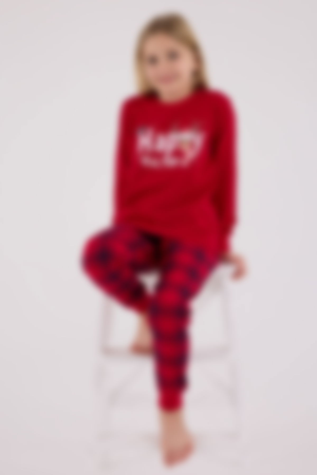 Rolypoly - Rolypoly Kız Çocuk Kırmızı Pijama Takımı