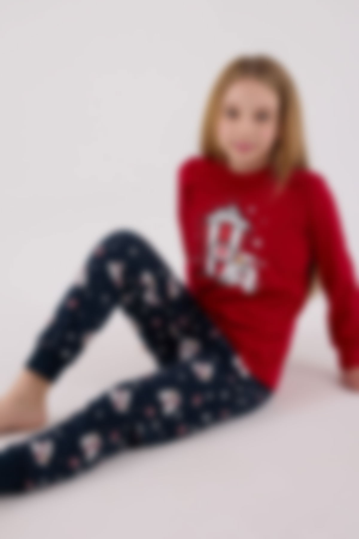 Rolypoly - Rolypoly Kız Çocuk Kırmızı Pijama Takımı