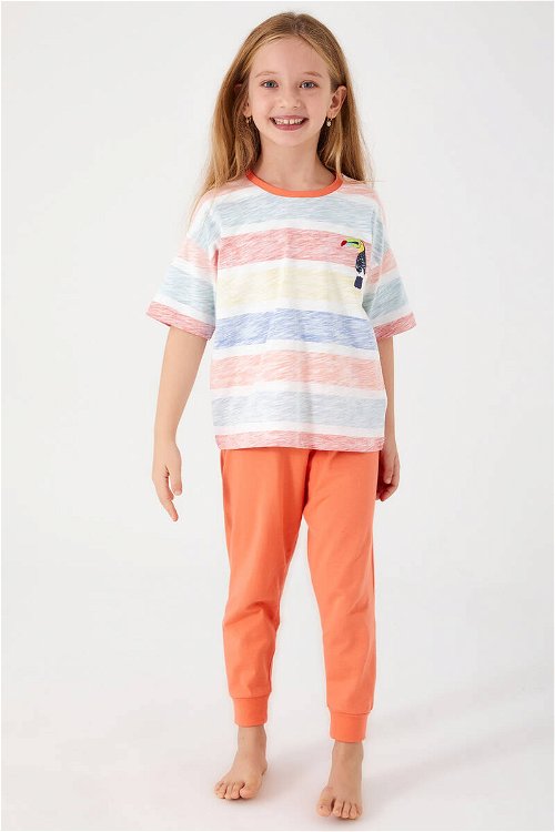Rolypoly Bird Krem Kız Çocuk Kısa Kol Pijama Takım