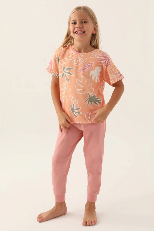 RolyPoly Pink Somon Kız Çocuk Pijama Takımı