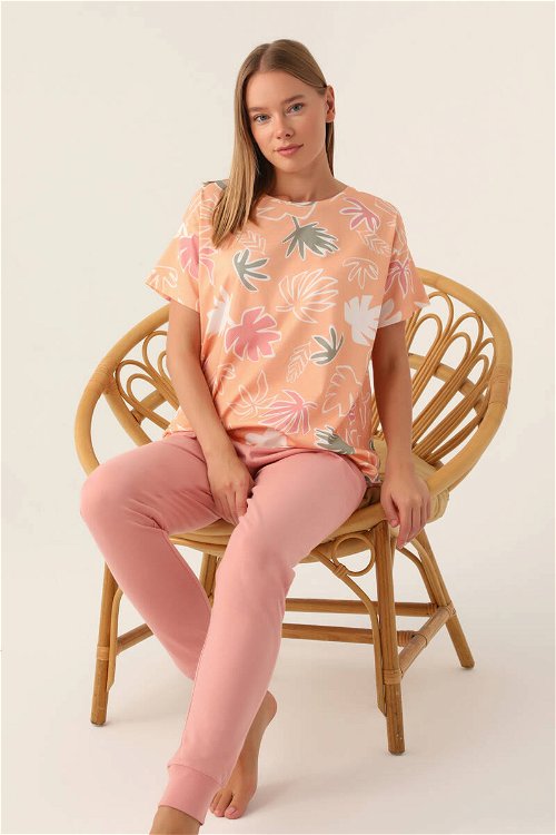 RolyPoly Pink Somon Kadın Kısa Kol Pijama Takımı
