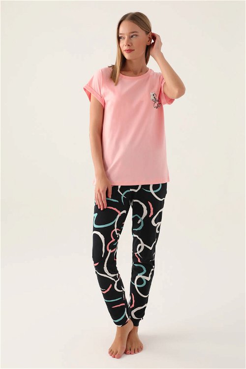 RolyPoly Cute Somon Kadın Kısa Kol Pijama Takımı
