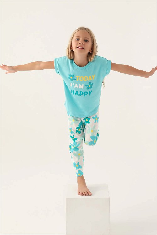 RolyPoly Today Turkuaz Kız Çocuk Pijama Takımı