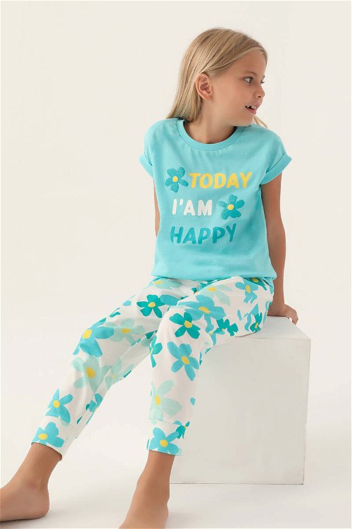 RolyPoly Today Turkuaz Kız Çocuk Pijama Takımı