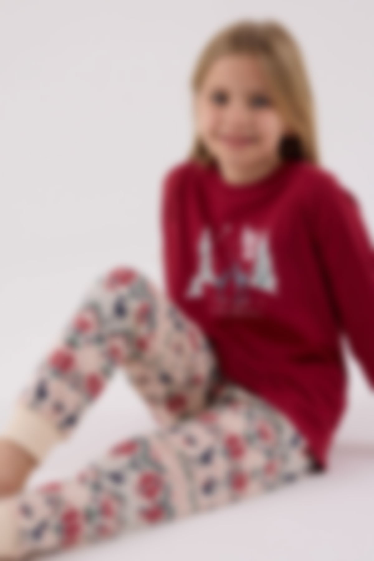 Arnetta - Arnetta Kız Çocuk Kırmızı Pijama Takımı
