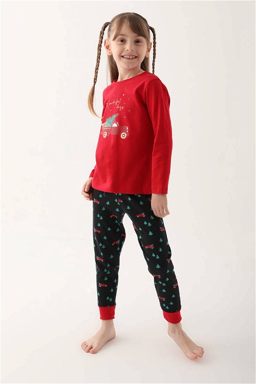 Arnetta Wonderful Days Kırmızı Kız Çocuk Uzun Kol Pijama Takım