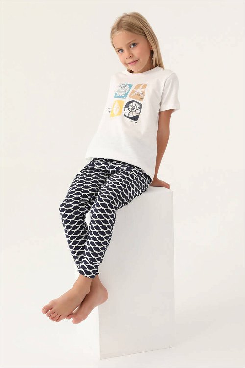 Arnetta Sea ​​Shell Krem Kız Çocuk Pijama Takımı