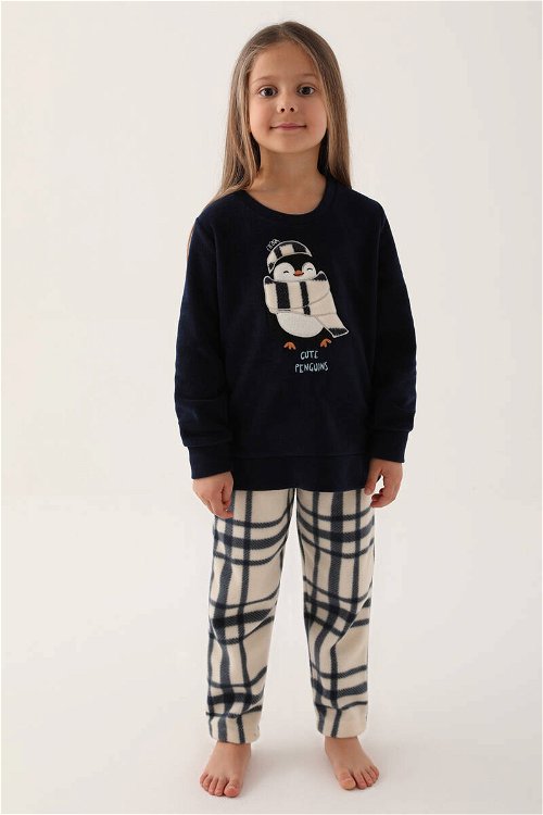 Arnetta Little Penguin Lacivert Kız Çocuk Uzun Kol Pijama Takım