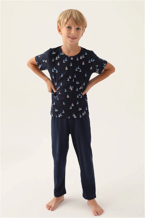 Arnetta Yacht Lacivert Erkek Çocuk Pijama Takımı