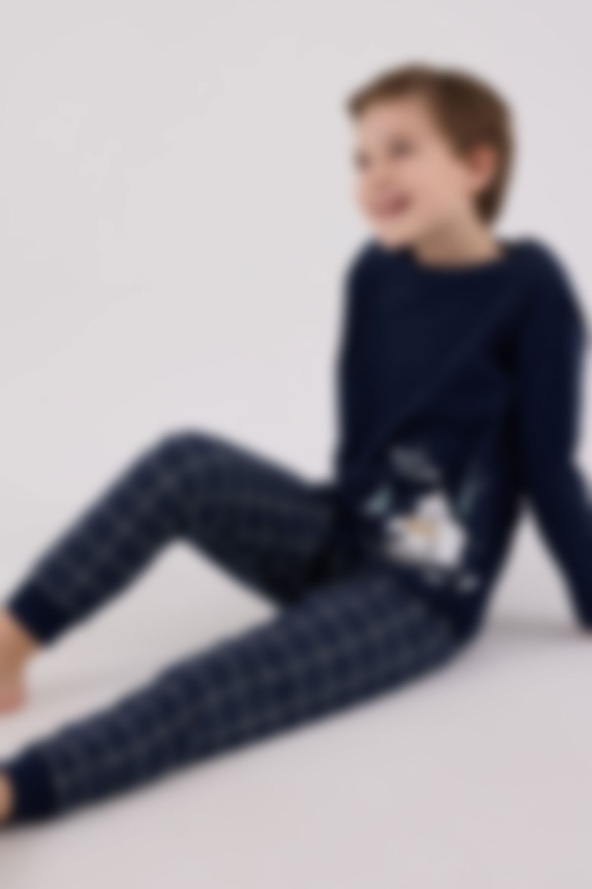 Arnetta - Arnetta Erkek Çocuk Lacivert Pijama Takımı
