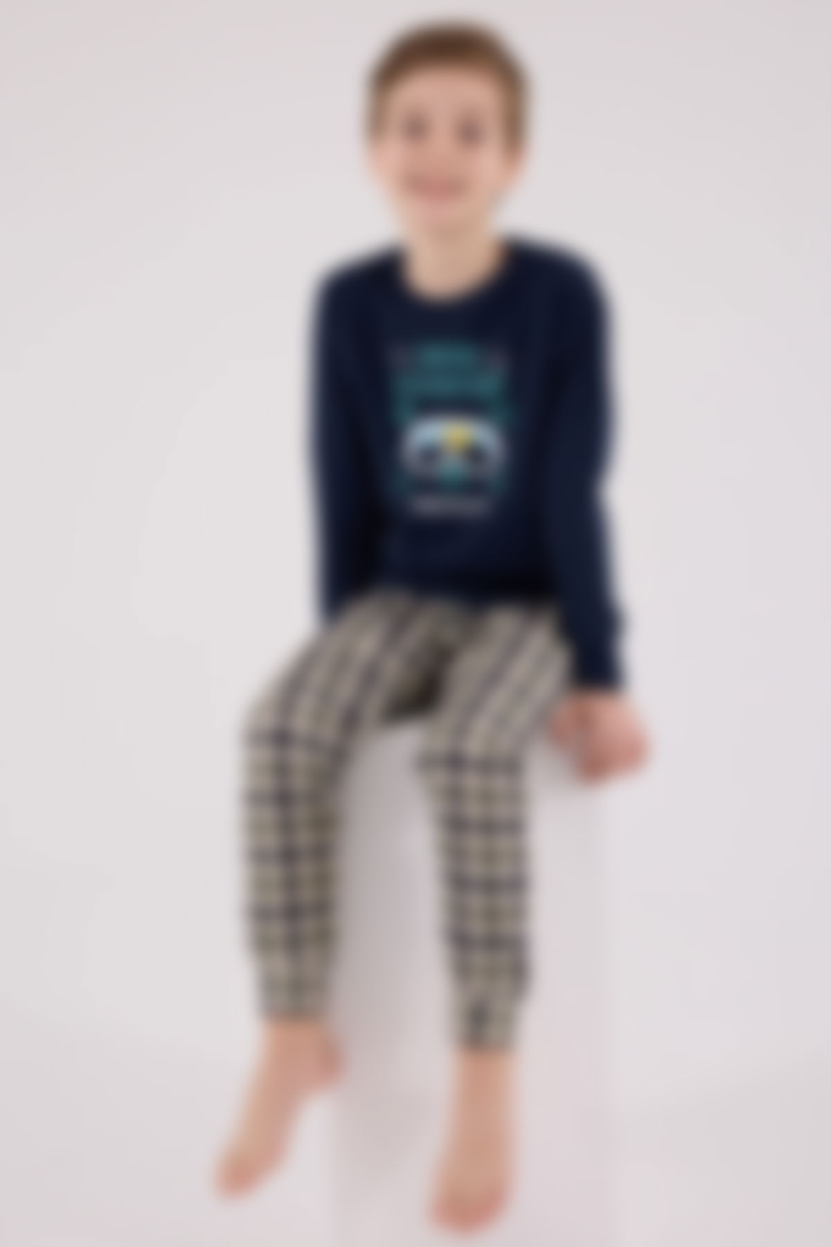 Arnetta - Arnetta Erkek Çocuk Lacivert Pijama Takımı