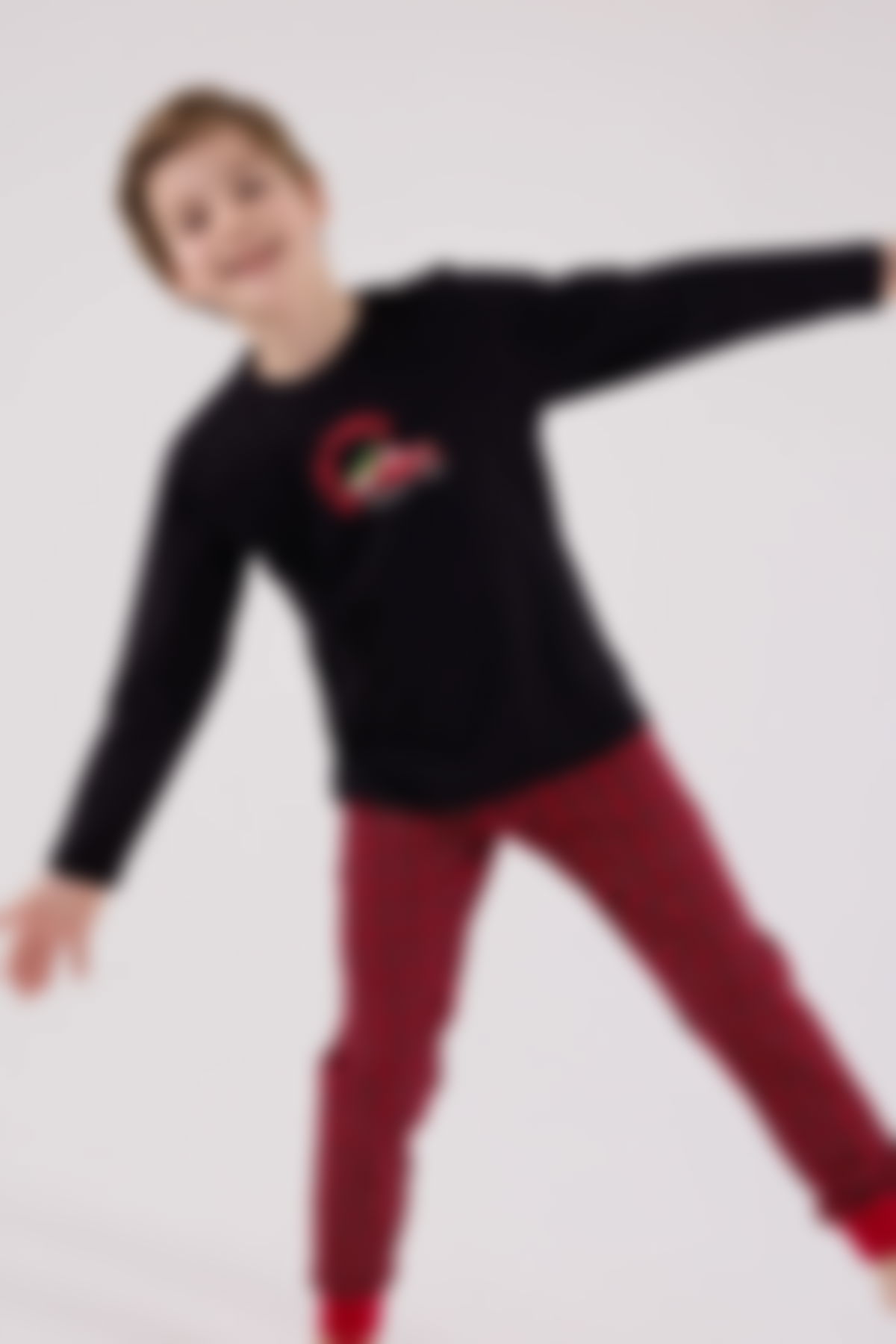 Arnetta - Arnetta Erkek Çocuk Siyah Pijama Takımı