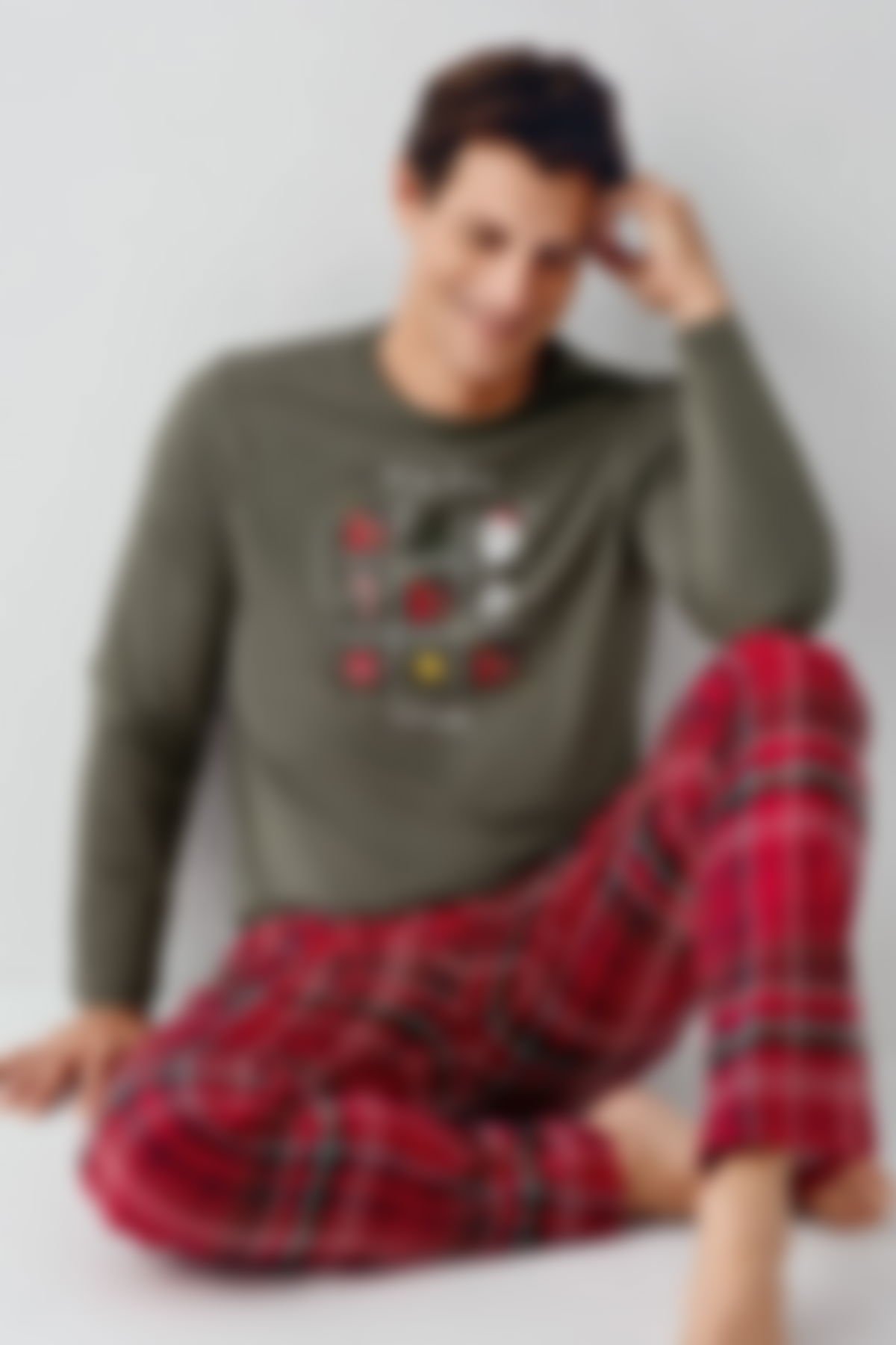 Arnetta - Arnetta Erkek Yeşil Pijama Takımı