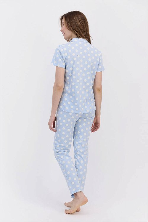 Arnetta Spotted Kadın Mavi Gömlek Pijama