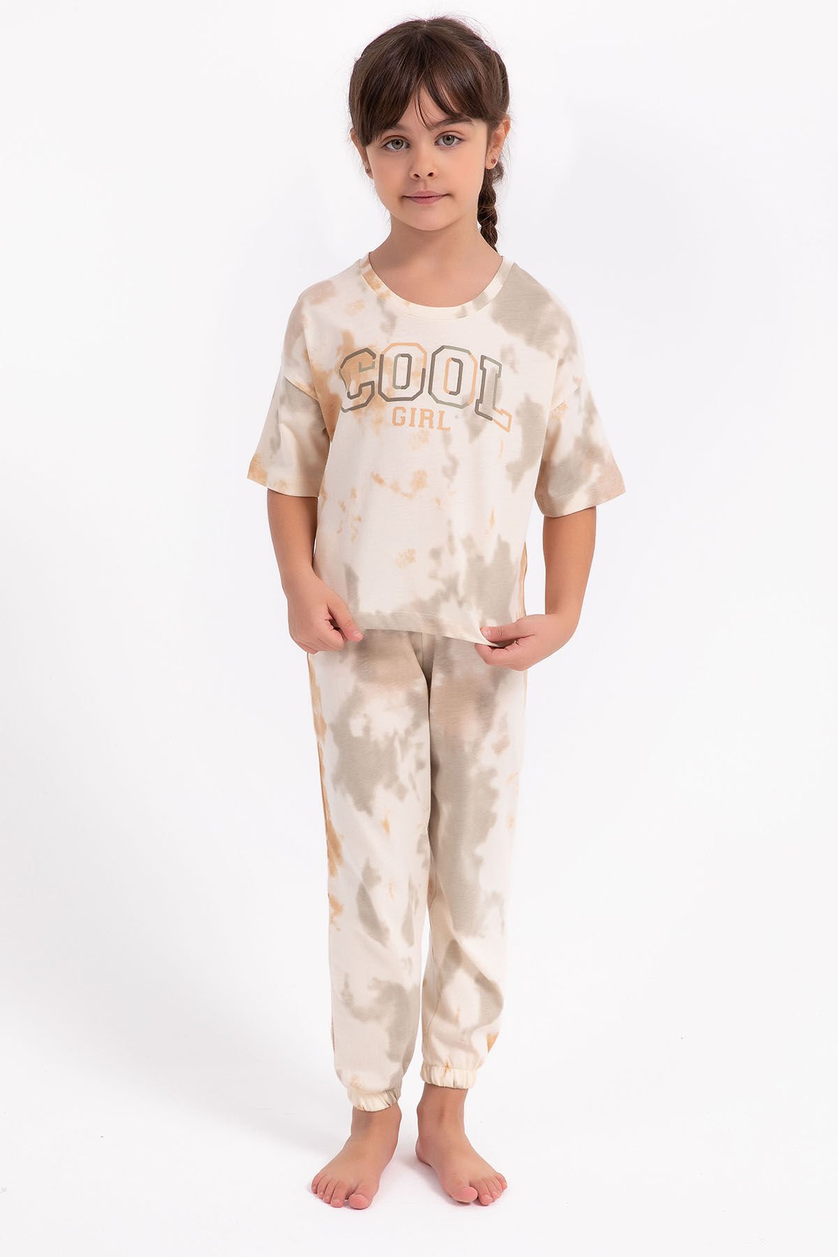 Arnetta Cool Girl Fildişi Salaş Kız Çocuk Pijama Takımı