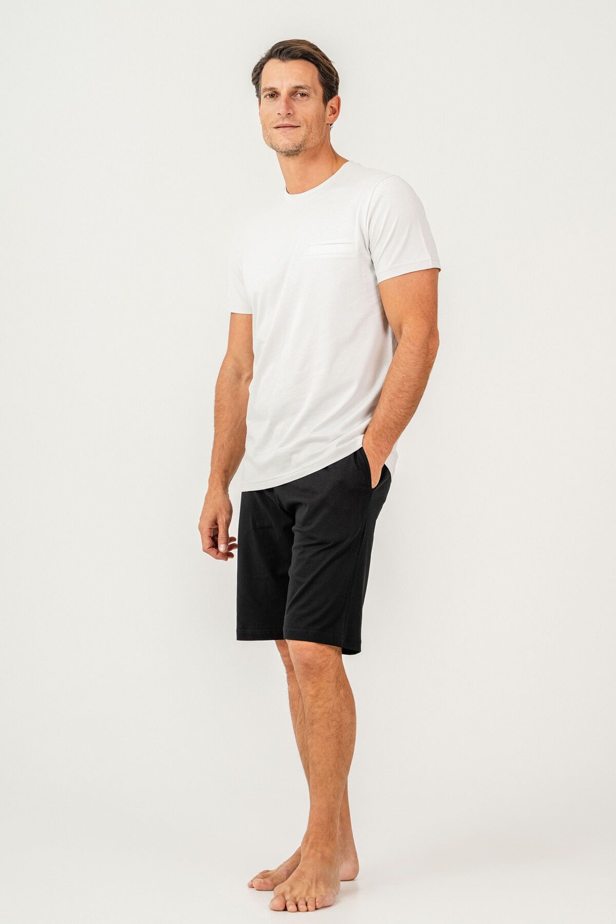 Arnetta - Arnetta Erkek Beyaz Bermuda Takım (1)