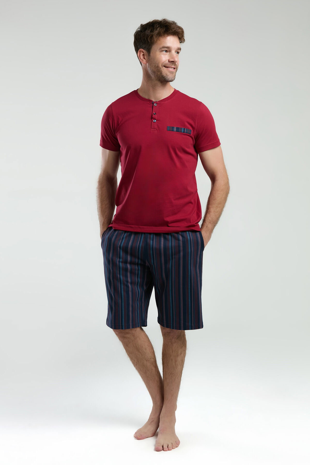 Arnetta - Arnetta Erkek Bordo Pijama Takımı (1)