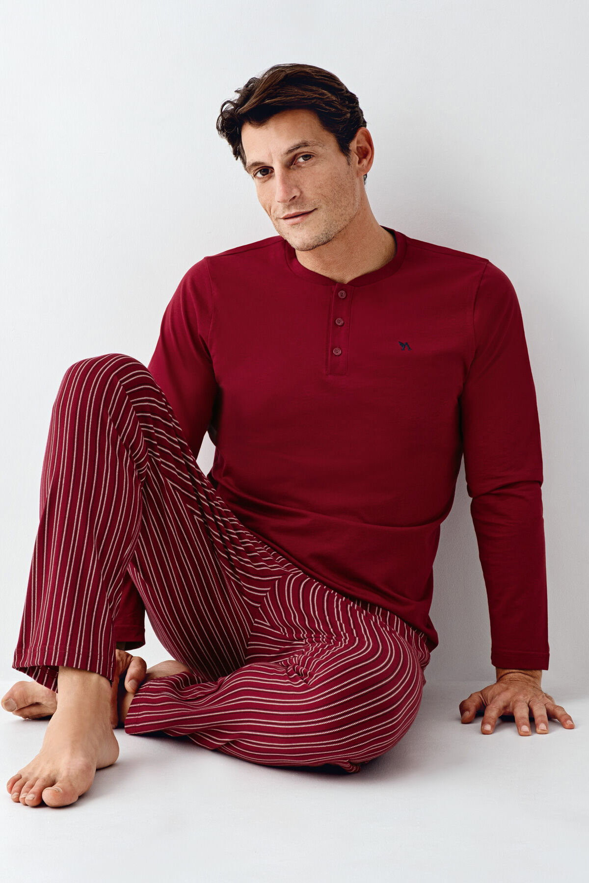Arnetta - Arnetta Erkek Bordo Pijama Takım