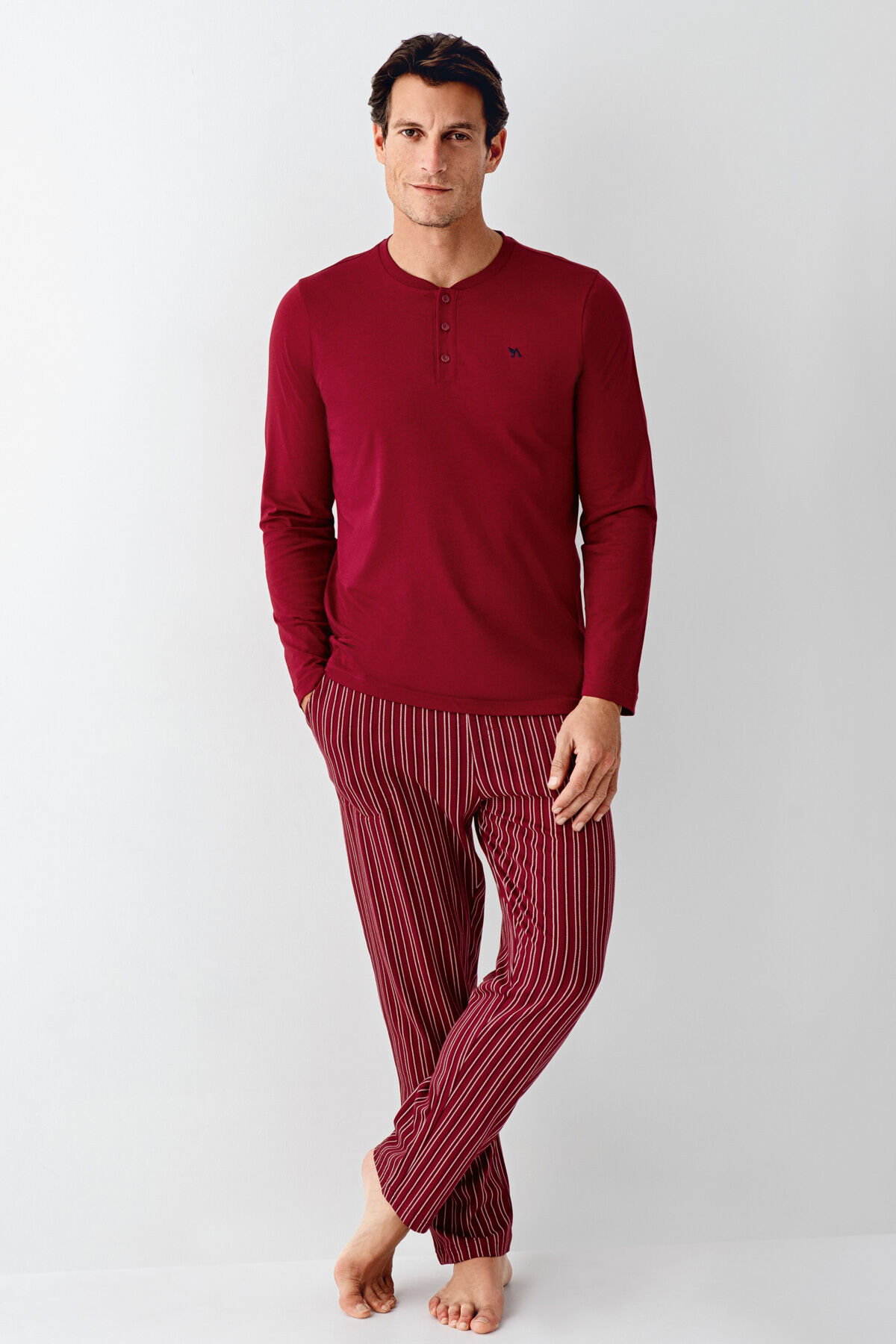 Arnetta - Arnetta Erkek Bordo Pijama Takım (1)