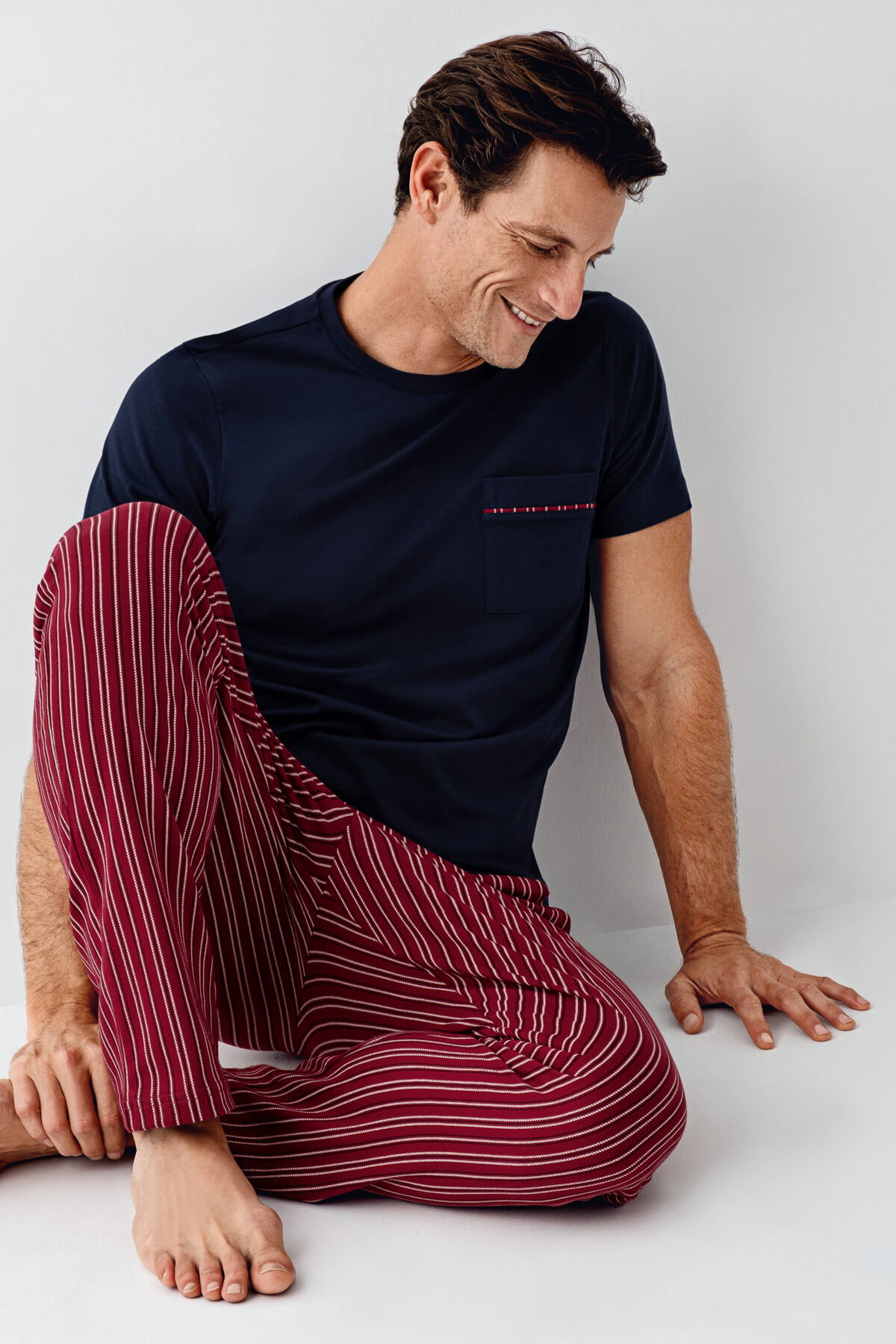 Arnetta - Arnetta Erkek Bordo Pijama Takım