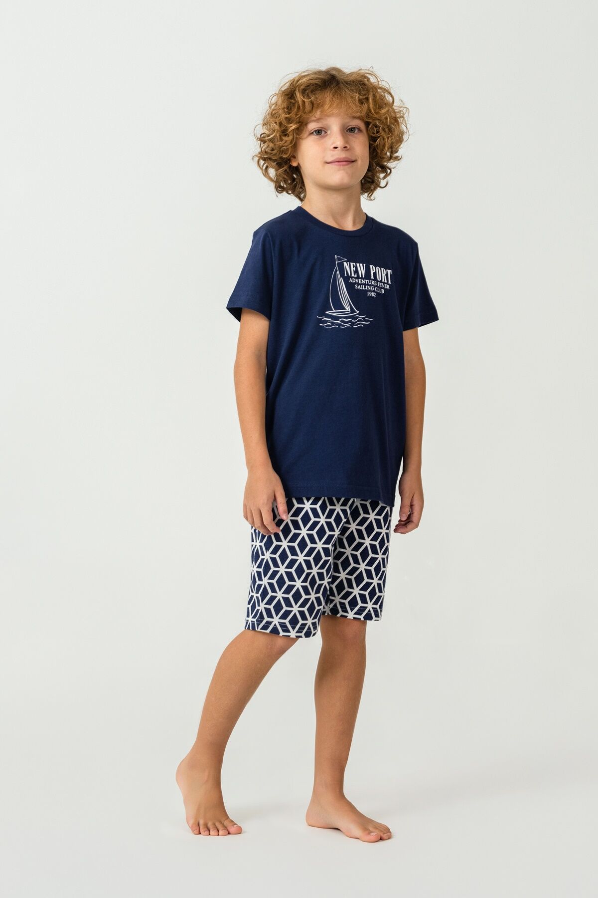 Arnetta - Arnetta Erkek Çocuk Lacivert Bermuda Takım