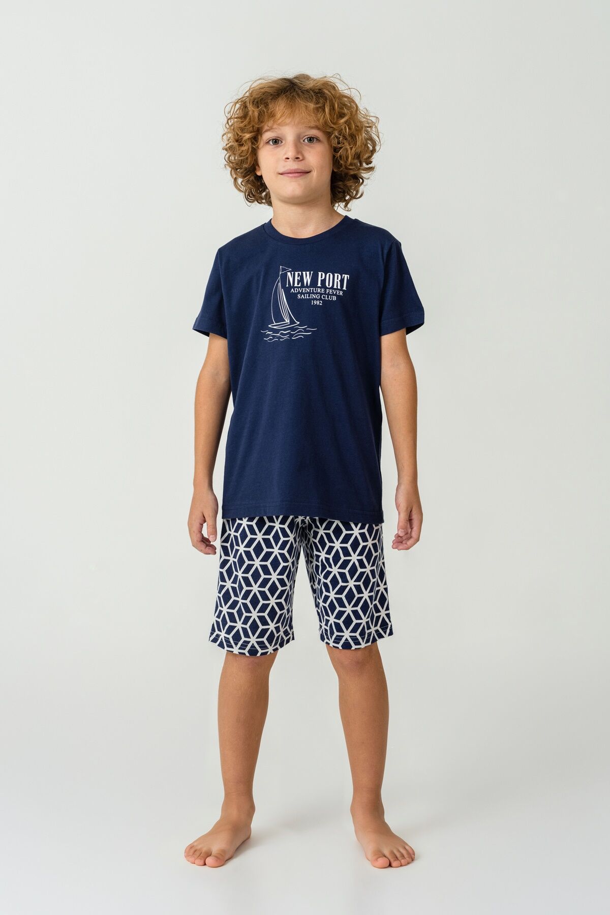 Arnetta - Arnetta Erkek Çocuk Lacivert Bermuda Takım (1)