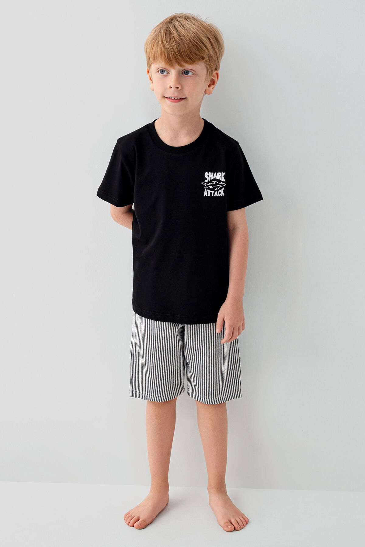 Arnetta - Arnetta Erkek Çocuk Siyah Bermuda Takım (1)