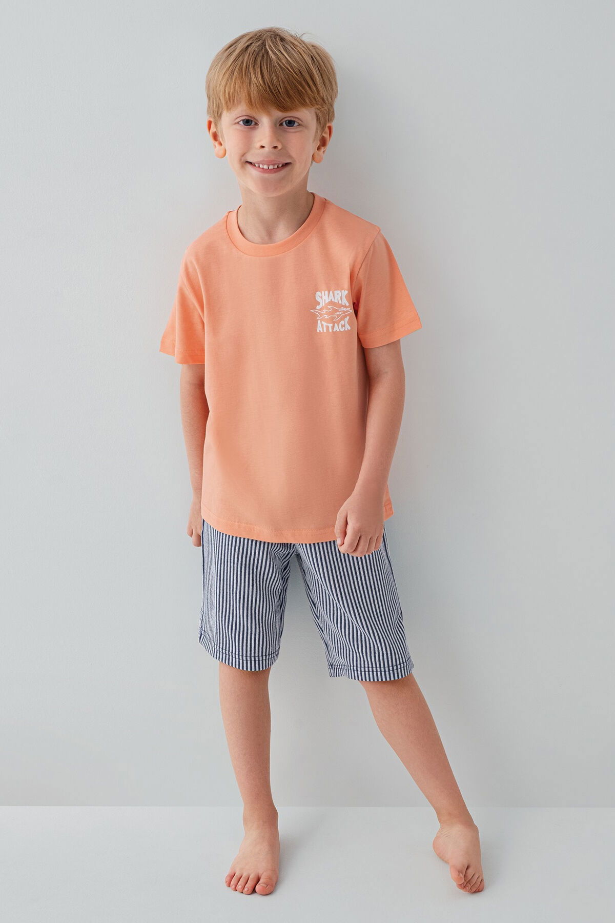 Arnetta - Arnetta Erkek Çocuk Turuncu Bermuda Takım (1)