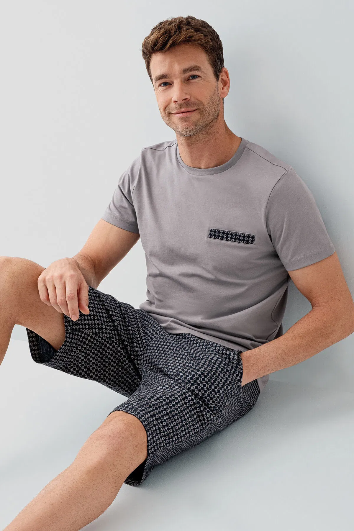 Arnetta - Arnetta Erkek Gri Pijama Takımı