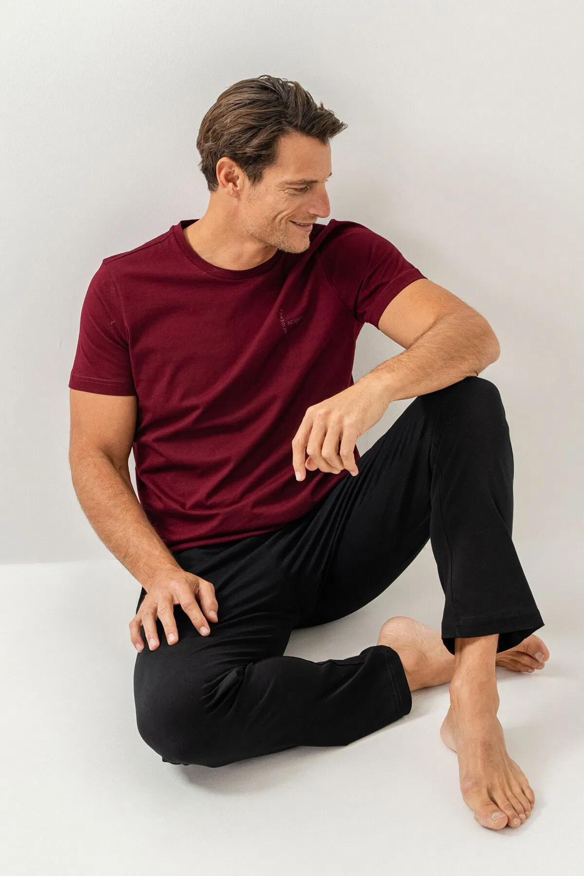 Arnetta - Arnetta Erkek Bordo Pijama Takımı 