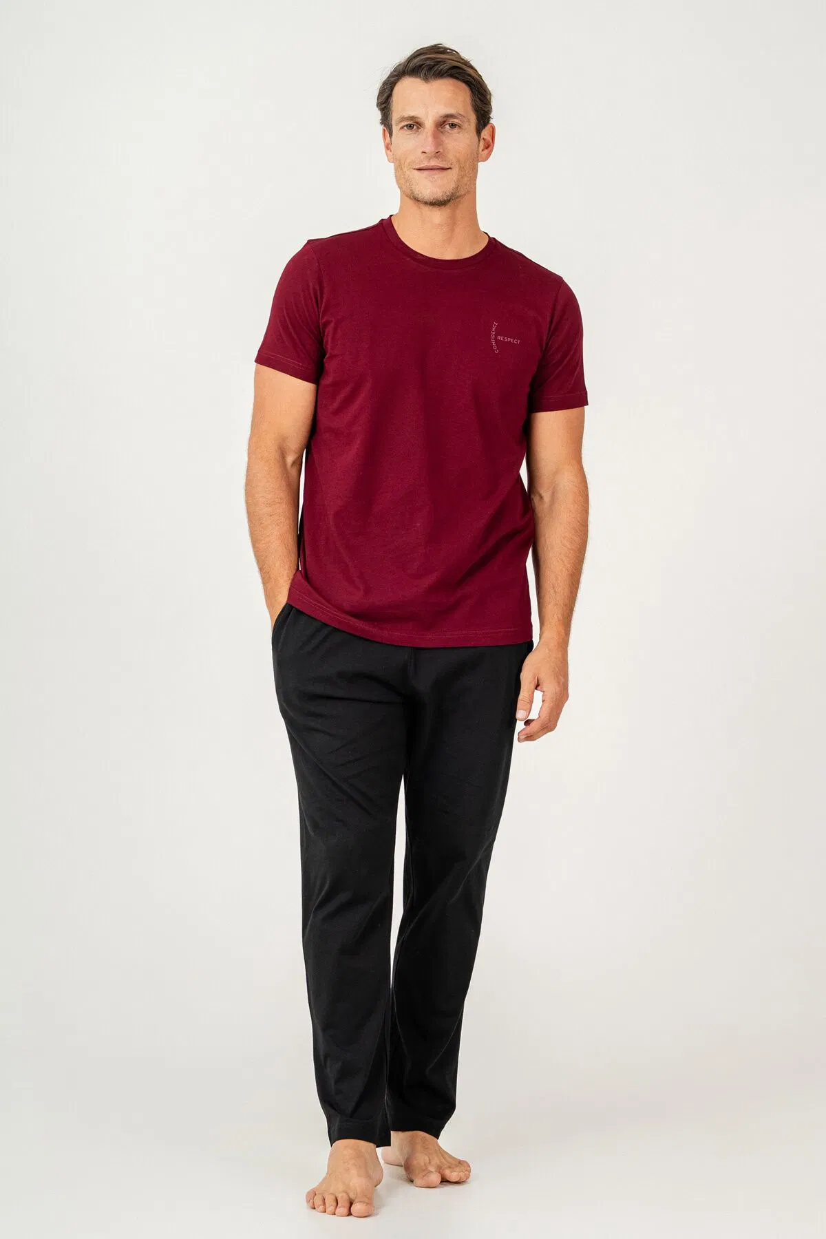 Arnetta - Arnetta Erkek Bordo Pijama Takımı (1)