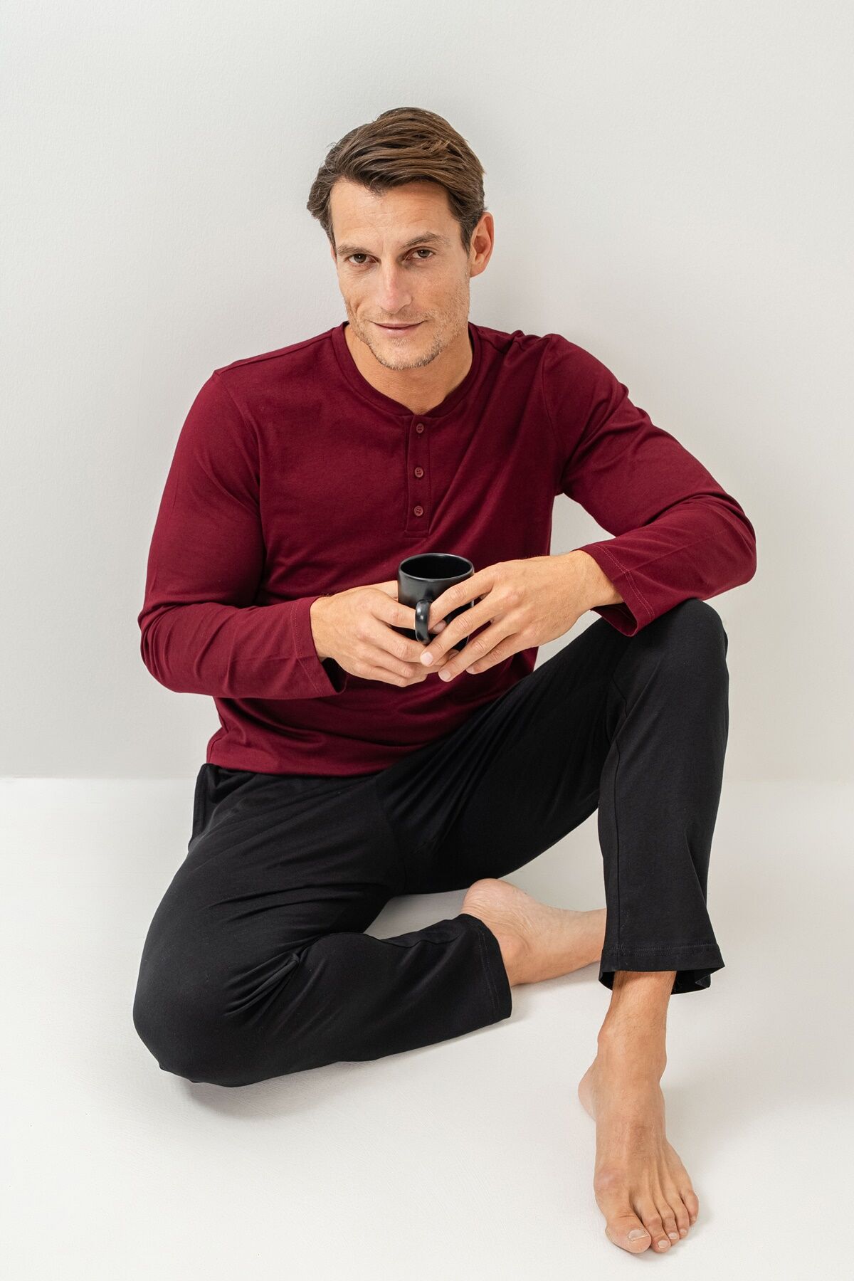 Arnetta - Arnetta Erkek Bordo Pijama Takımı 