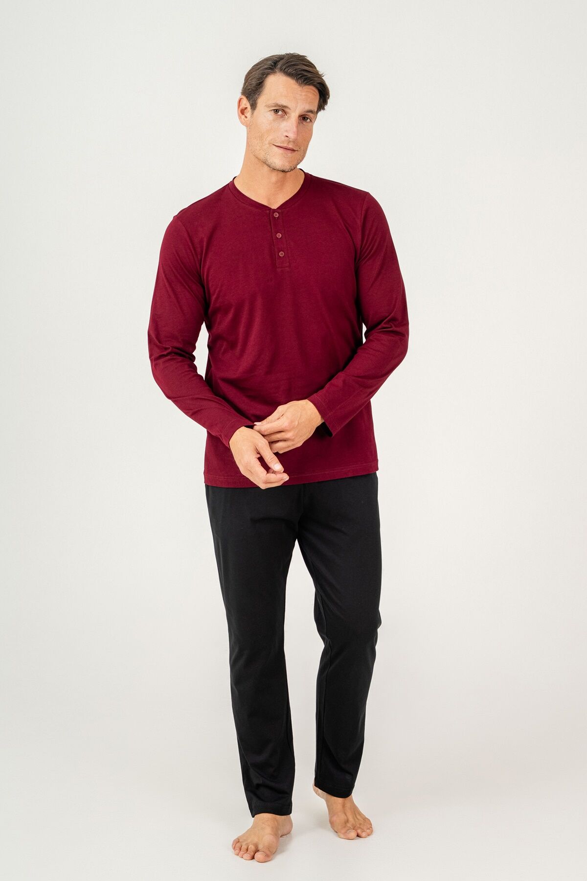 Arnetta - Arnetta Erkek Bordo Pijama Takımı (1)