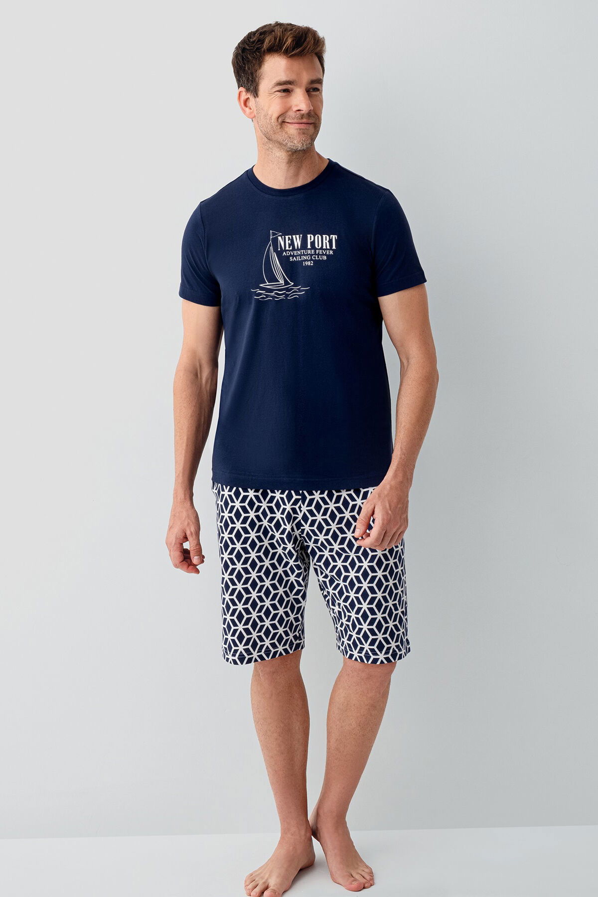 Arnetta - Arnetta Erkek Lacivert Bermuda Takım (1)