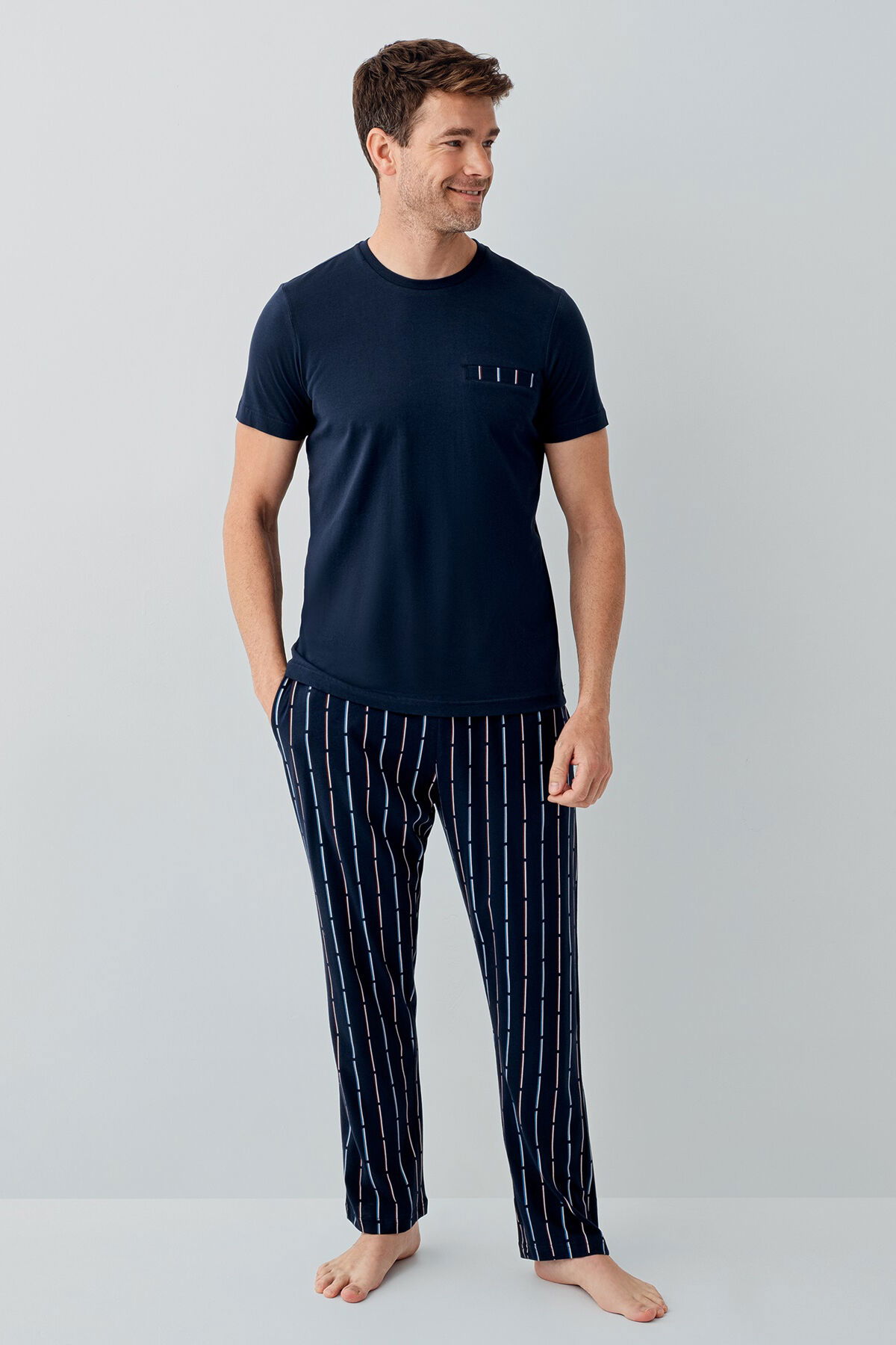 Arnetta - Arnetta Erkek Lacivert Pijama Takım (1)