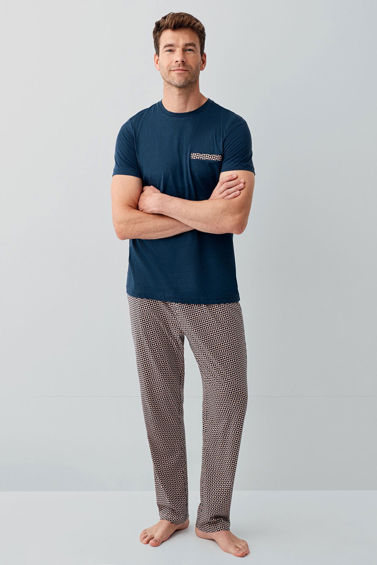 Arnetta - Arnetta Erkek Lacivert Pijama Takım (1)