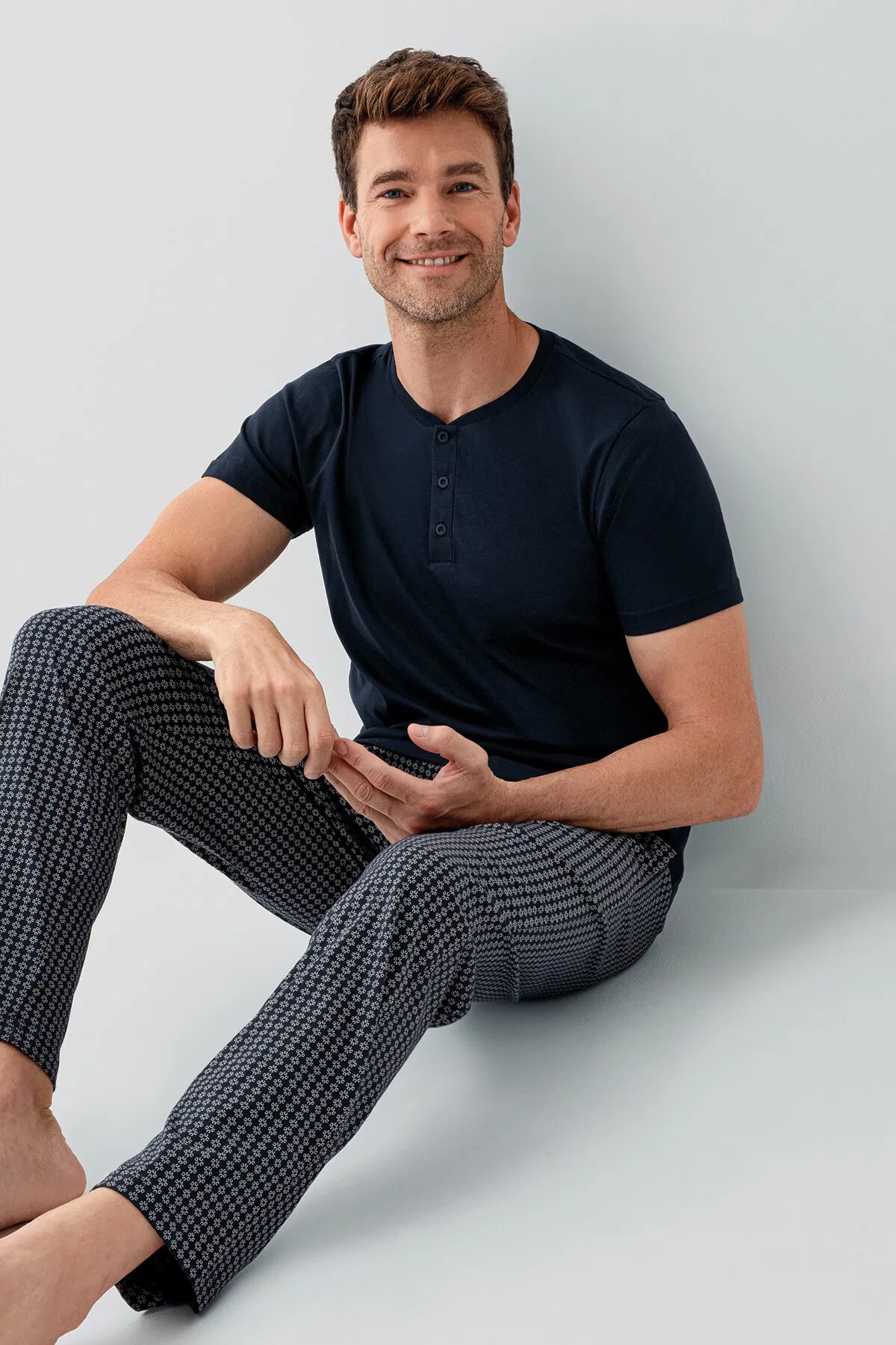 Arnetta - Arnetta Erkek Lacivert Pijama Takım