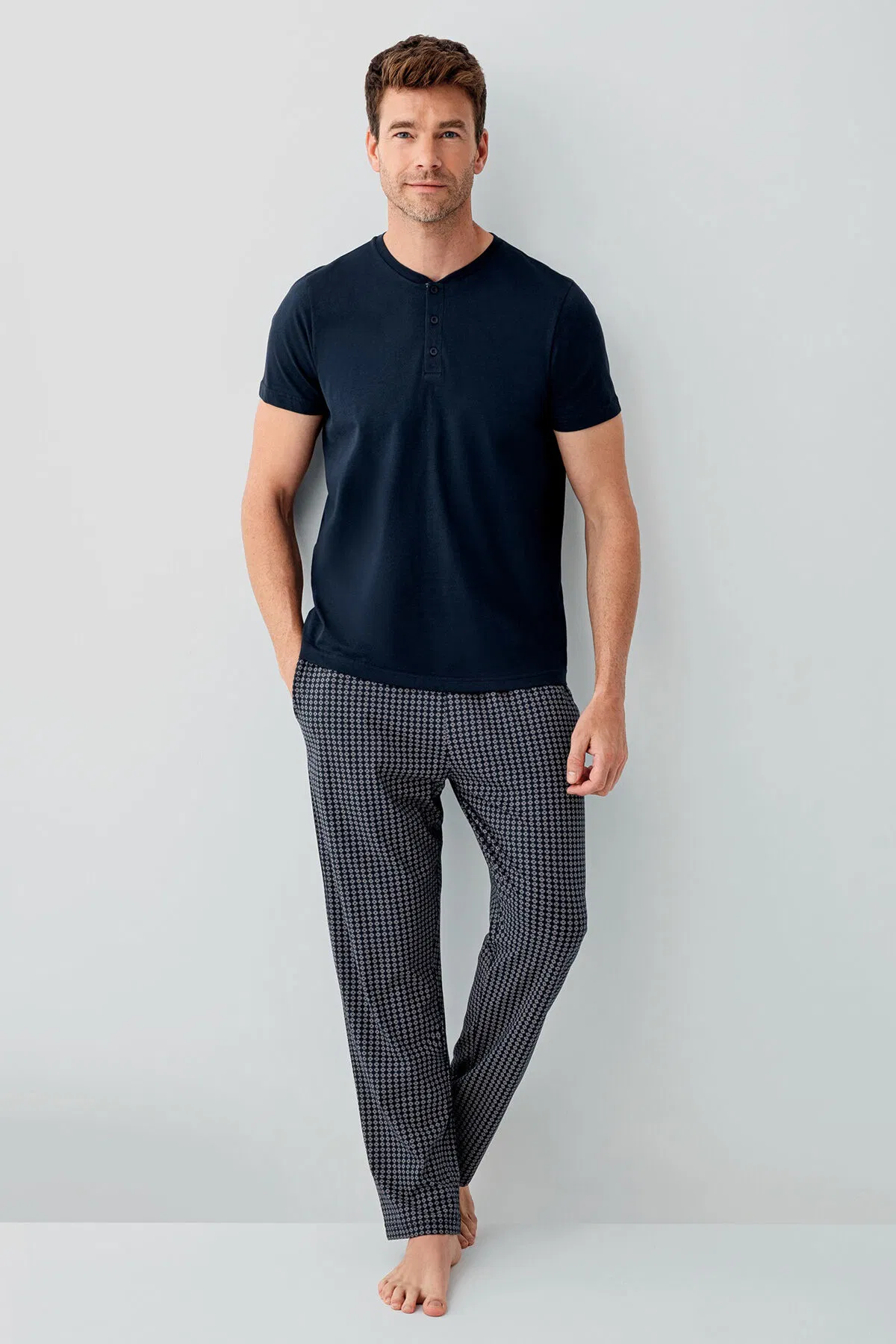 Arnetta - Arnetta Erkek Lacivert Pijama Takım (1)