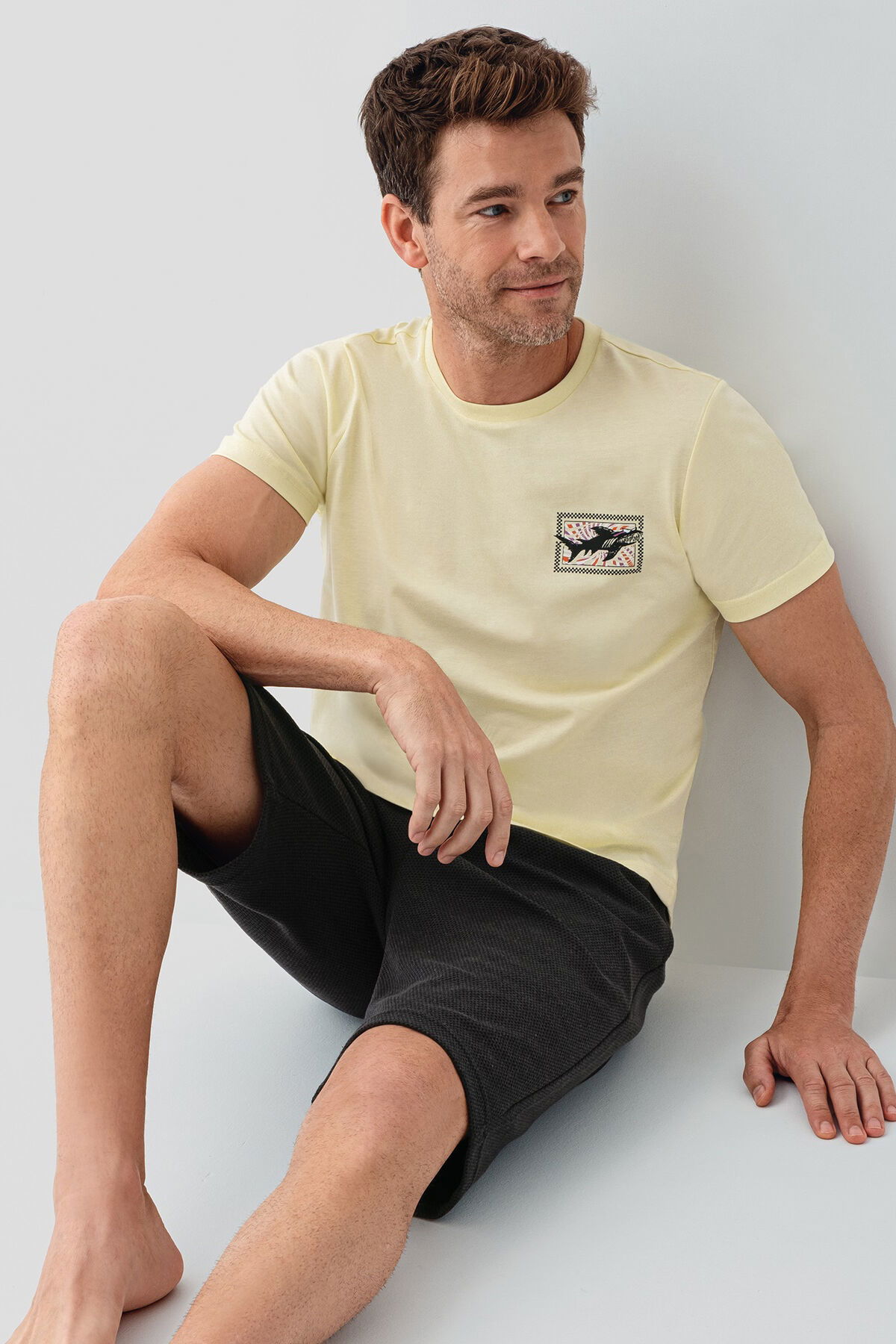 Arnetta - Arnetta Erkek Sarı Bermuda Takım