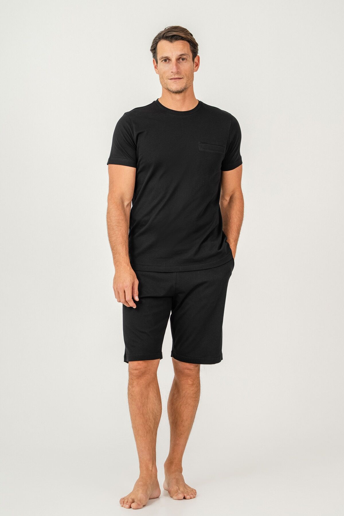 Arnetta - Arnetta Erkek Siyah Bermuda Takım 