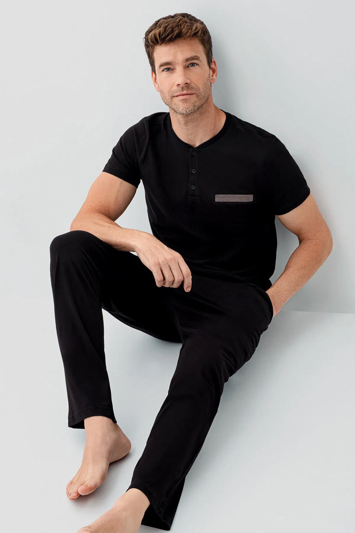 Arnetta - Arnetta Erkek Siyah Pijama Takım (1)