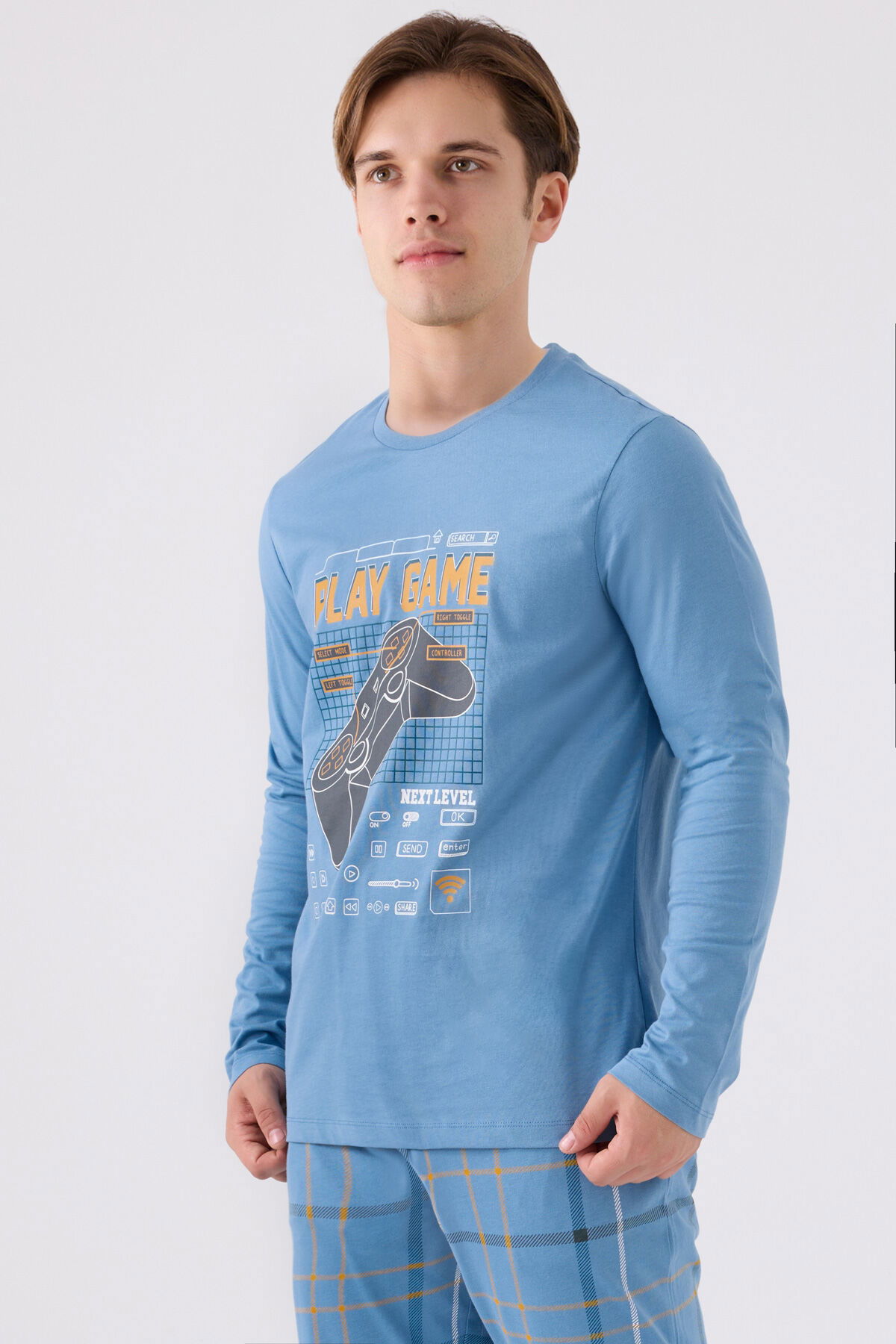 Arnetta - Arnetta Erkek Mavi Pijama Takımı (1)