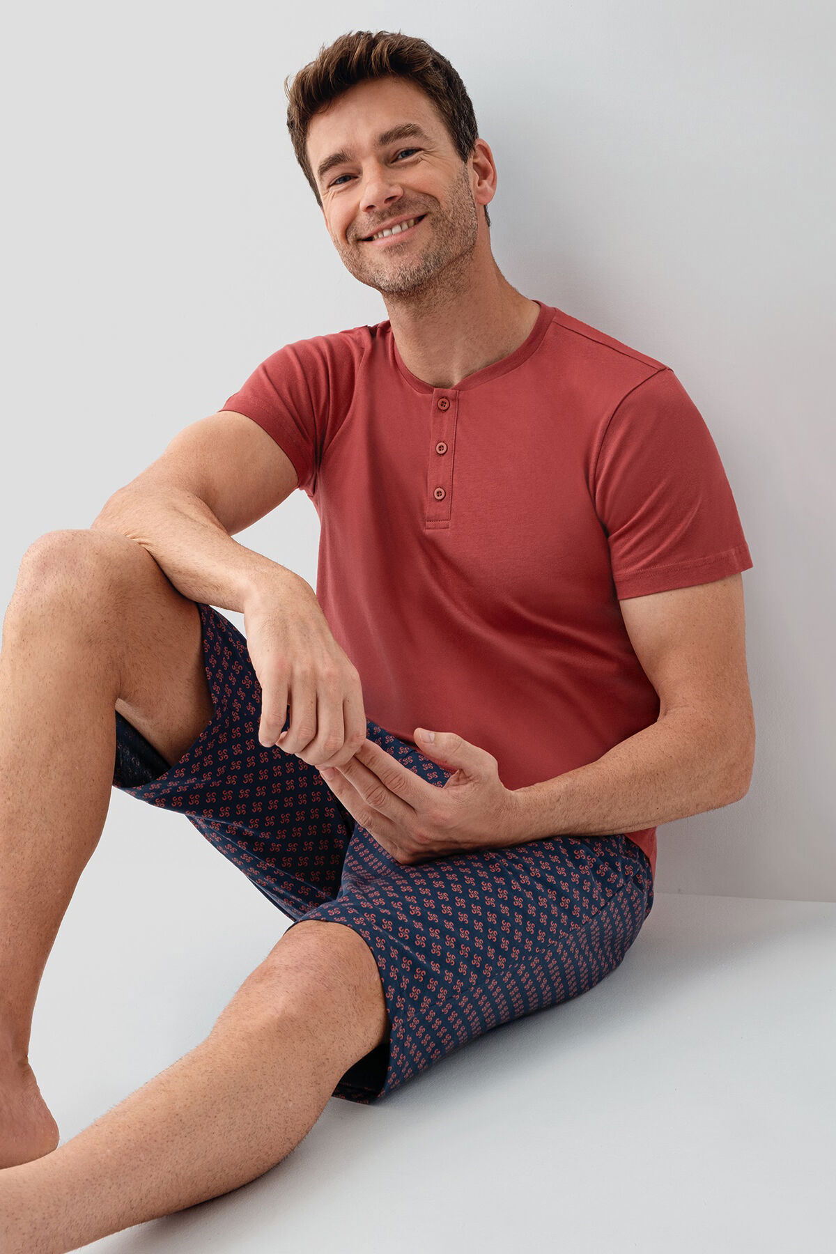 Arnetta - Arnetta Erkek Turuncu Pijama Takımı