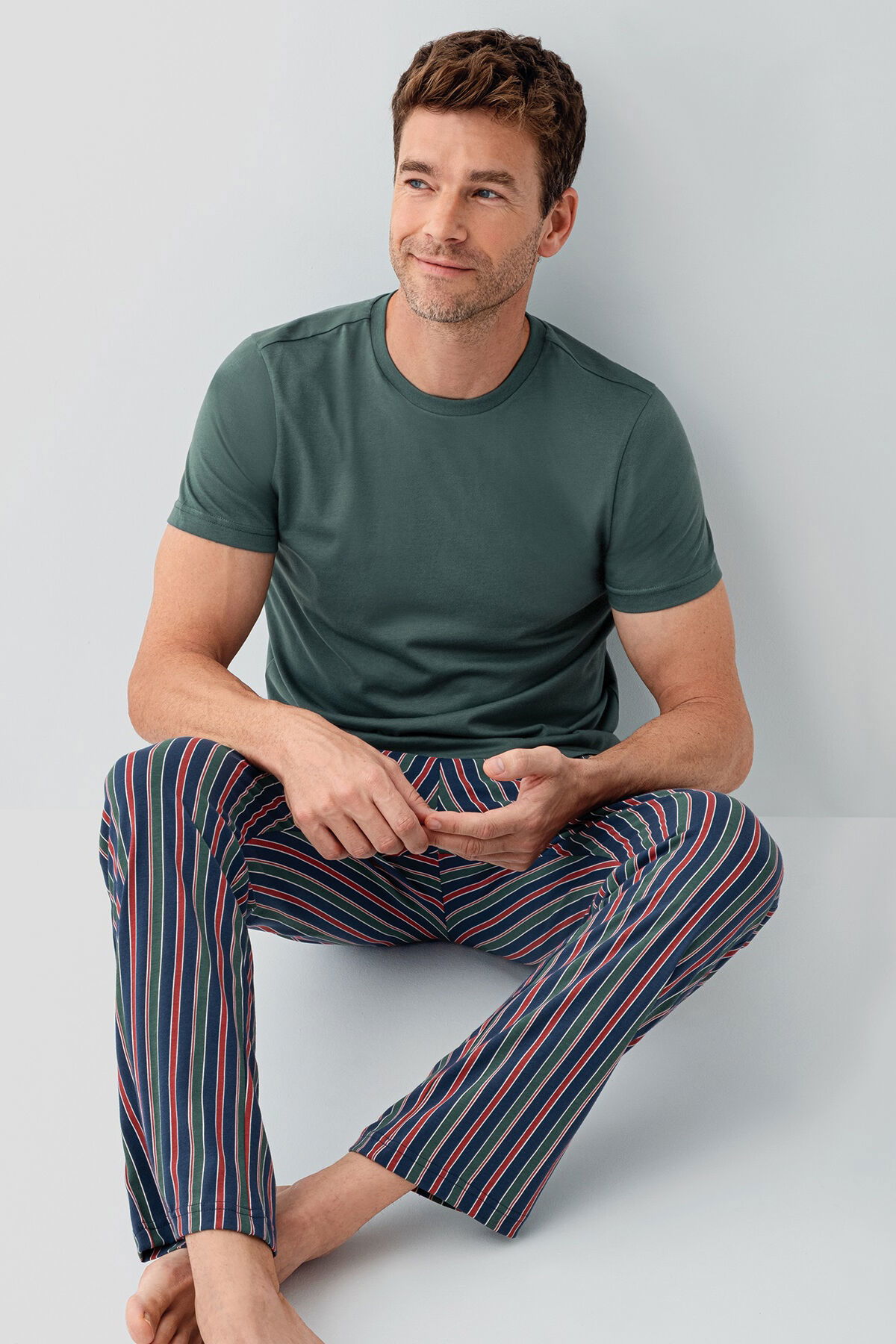 Arnetta - Arnetta Erkek Yeşil Pijama Takım