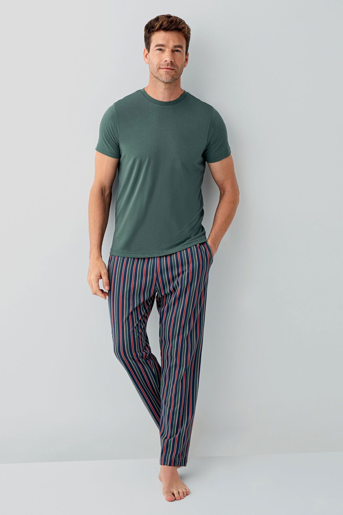 Arnetta - Arnetta Erkek Yeşil Pijama Takım (1)