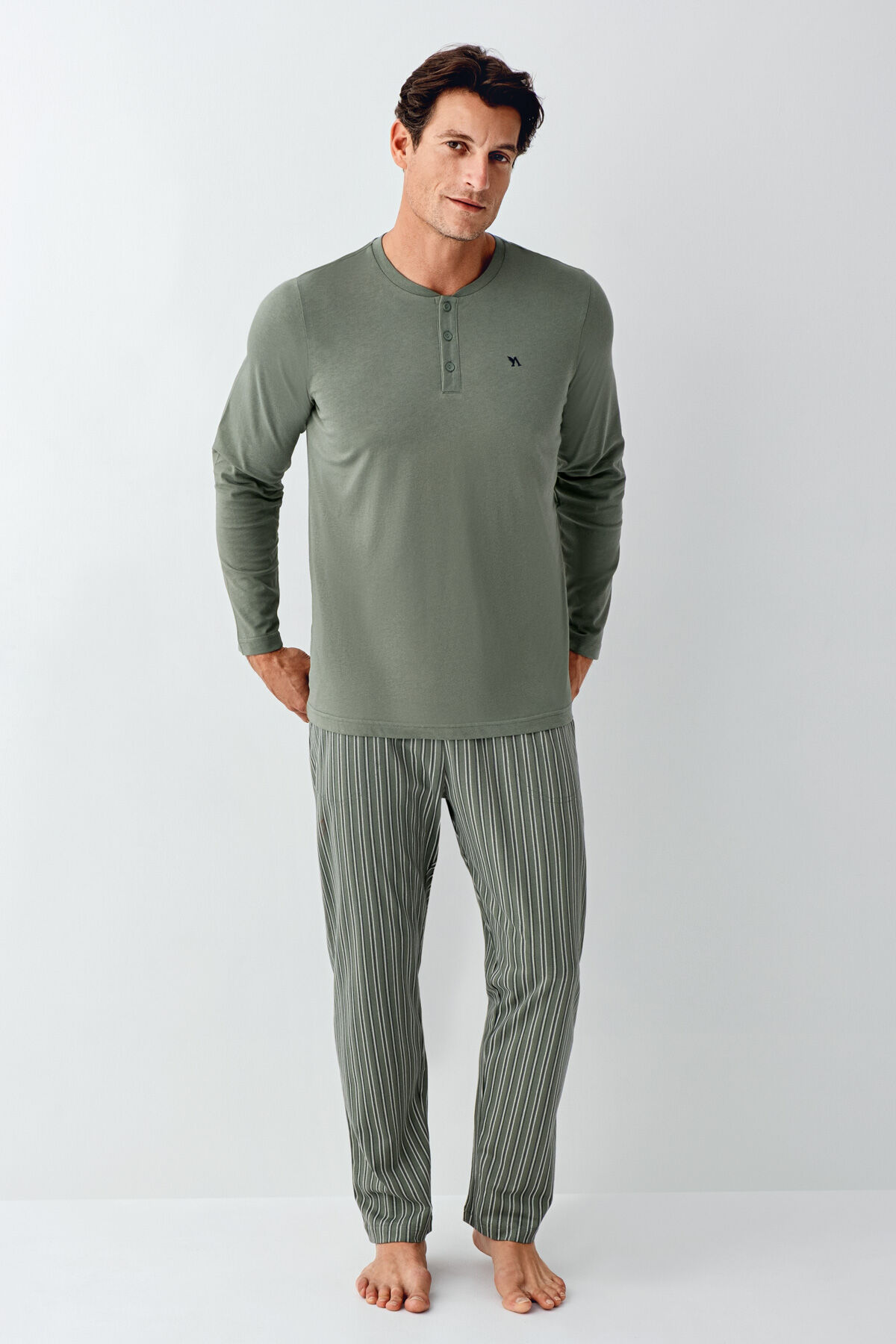 Arnetta - Arnetta Erkek Yeşil Pijama Takım (1)