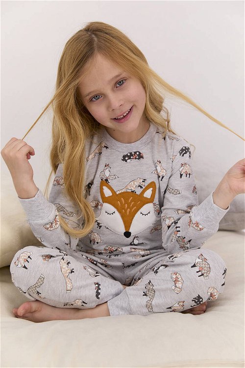 Arnetta Foxes Karmelanj Kız Çocuk Uzun Kol Pijama Takımı